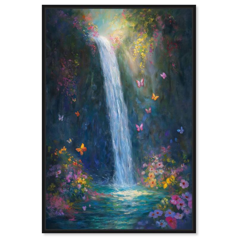Hidden Falls II Canvas by Art Remedy - Black - 24" x 36"