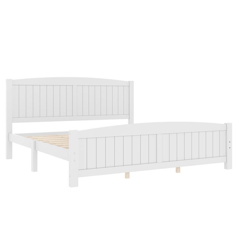 Minimalist Platform Bed with Solid Wood Frame and Strong Support Slats