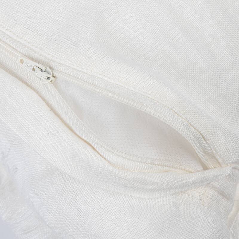Stonewashed Linen Pillow with Fringe