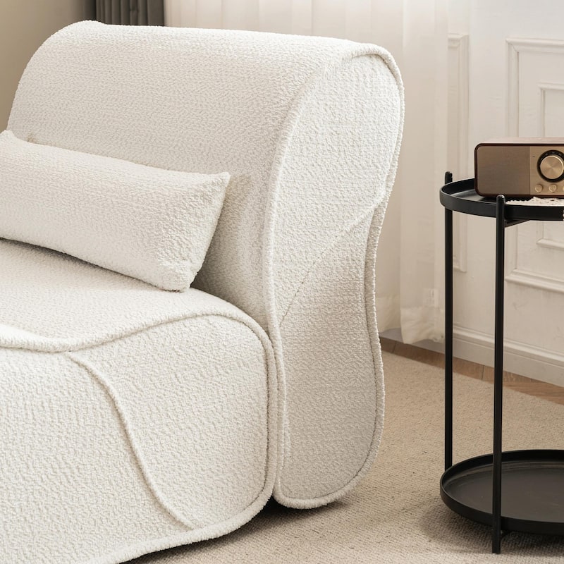 Soft Velvet Recliner Chair - Comfortable Lounge Chair with Waist Padding