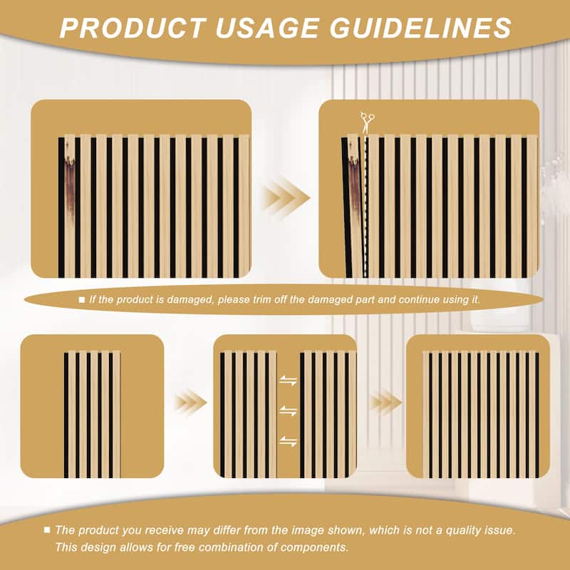 93.5" x 7.9" Wood Slat Acoustic Wall Panels for Ceiling and Wall Decor, 4-Pack (21 sq ft)