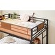 preview thumbnail 8 of 6, Rustic Brown Twin Metal Bunk Bed with Ladder & Adjustable Bottom