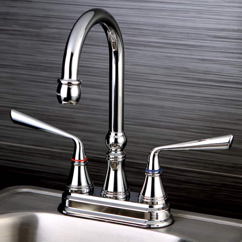 Kingston Brass Silver Sage Deck Mounted Bar Faucet with Metal Lever
