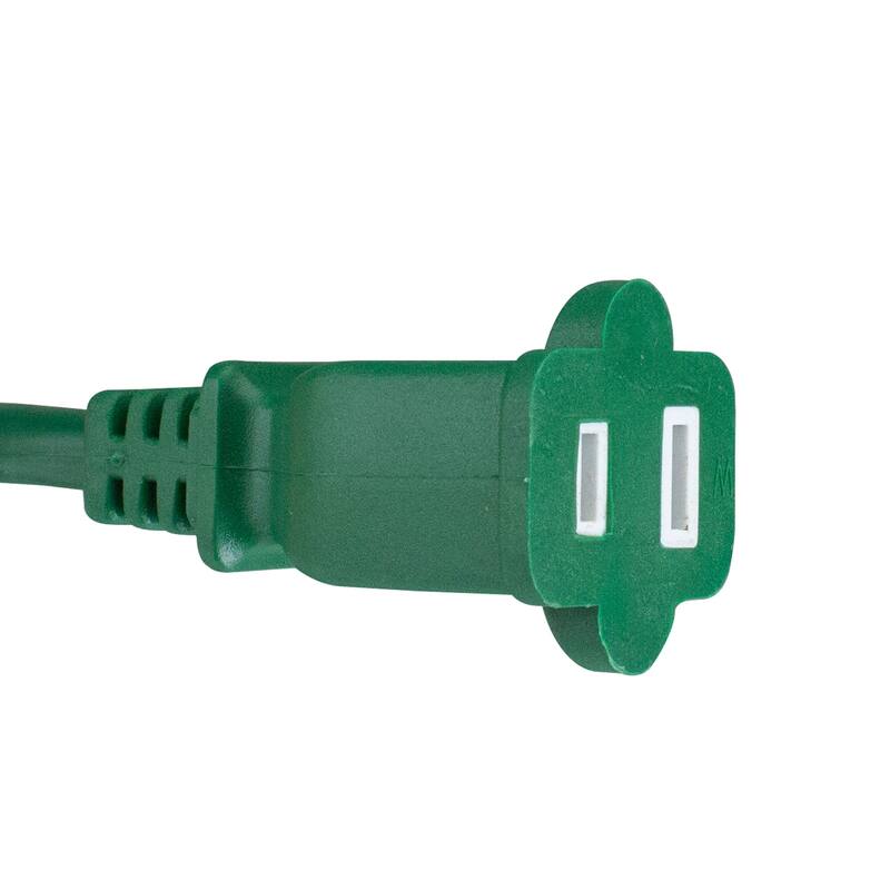 40' Green 2-Prong Outdoor Extension Power Cord with End Connector