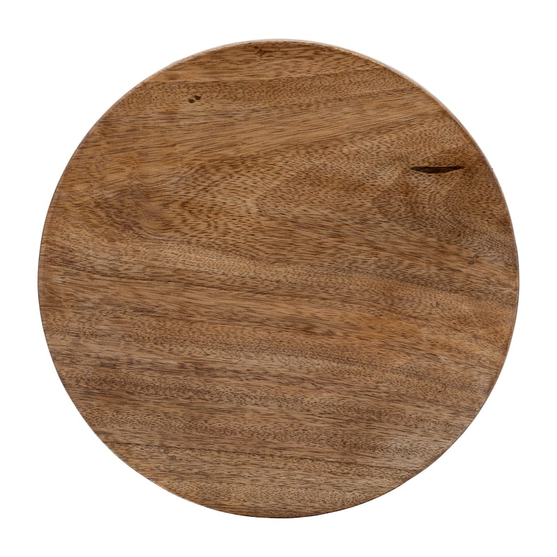 Decorative Round Wood Riser Trays - Set of 2, 10", 8"