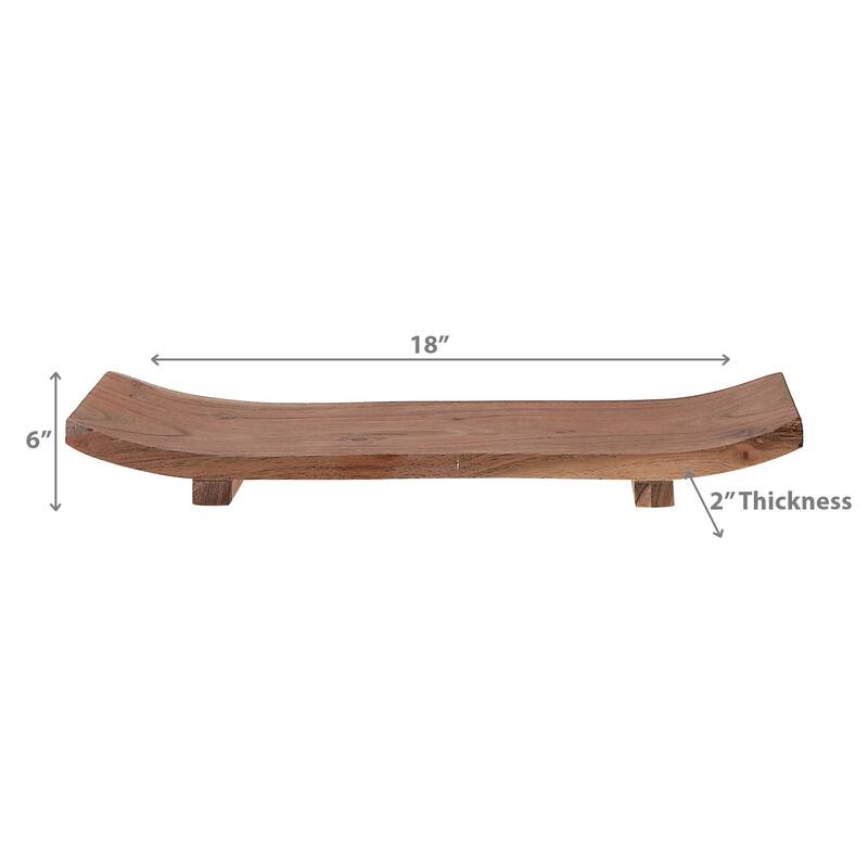 IH Casa Decor Acacia Wood Rect. Boat Tray 18"