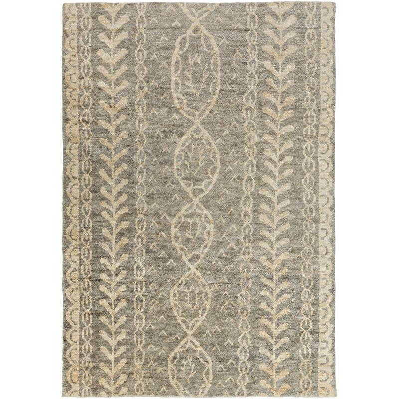 The Curated Nomad Clarendon Hand Knotted Bohemian Jute Area Rug - 8' x 11' - Grey