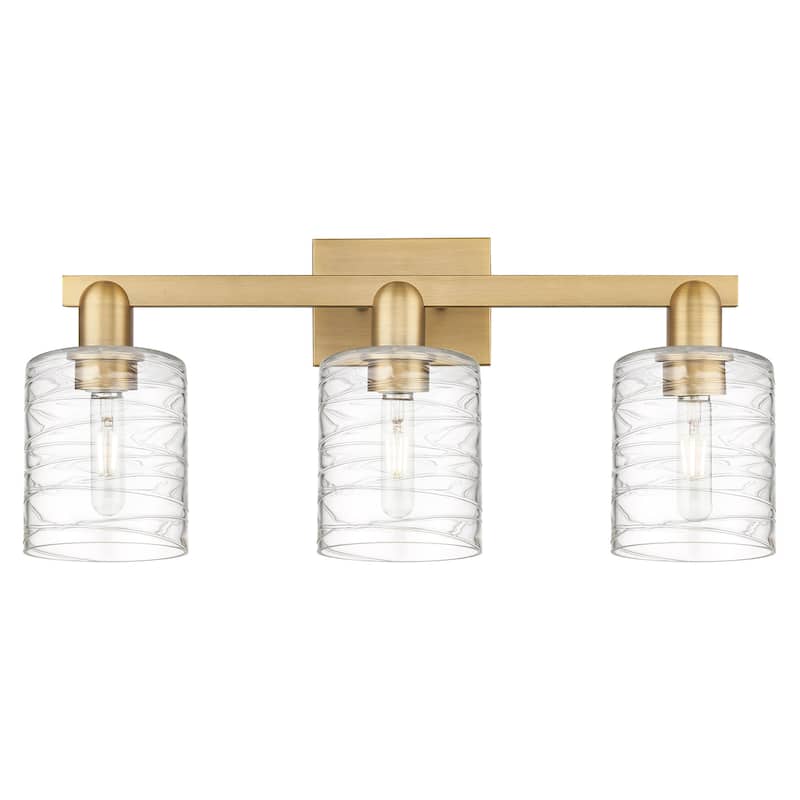 Innovations Lighting 716-3W-11-24 Cobbleskill Vanity Cobbleskill 3 - Brushed Brass / Deco Swirl