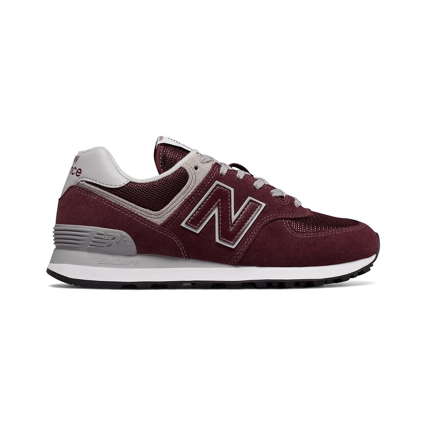 new balance 574 classic burgundy suede running trainers