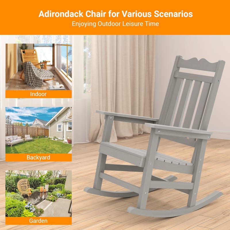 BONOSUKI Outdoor Adirondack Rocking Chair,Fire Pit Chair-Set of 2