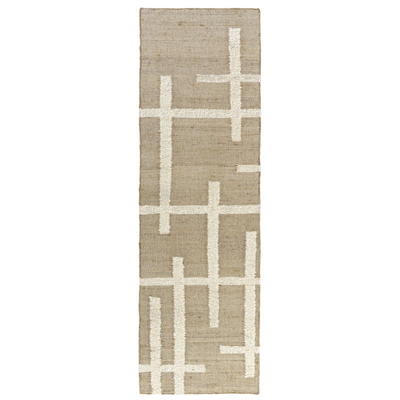 Sevita Natural/Ivory Contemporary Abstract Area Rug - 2'6" x 8'