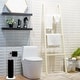 preview thumbnail 9 of 19, Sleek Toilet Paper Holder with Folding Arm and Reserve Compact Freestanding Metal Holder - Diameter 8 inches X 22" H