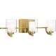preview thumbnail 3 of 6, Kolt 3-Light Brushed Gold Bath Light