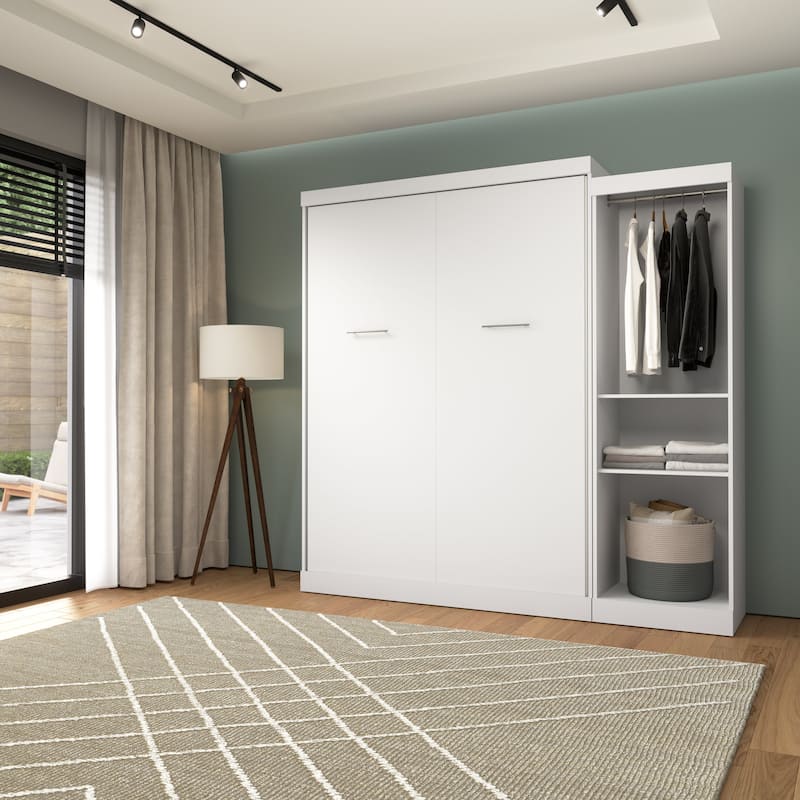Nebula Queen Murphy Bed with Closet Organizer (90W) by Bestar