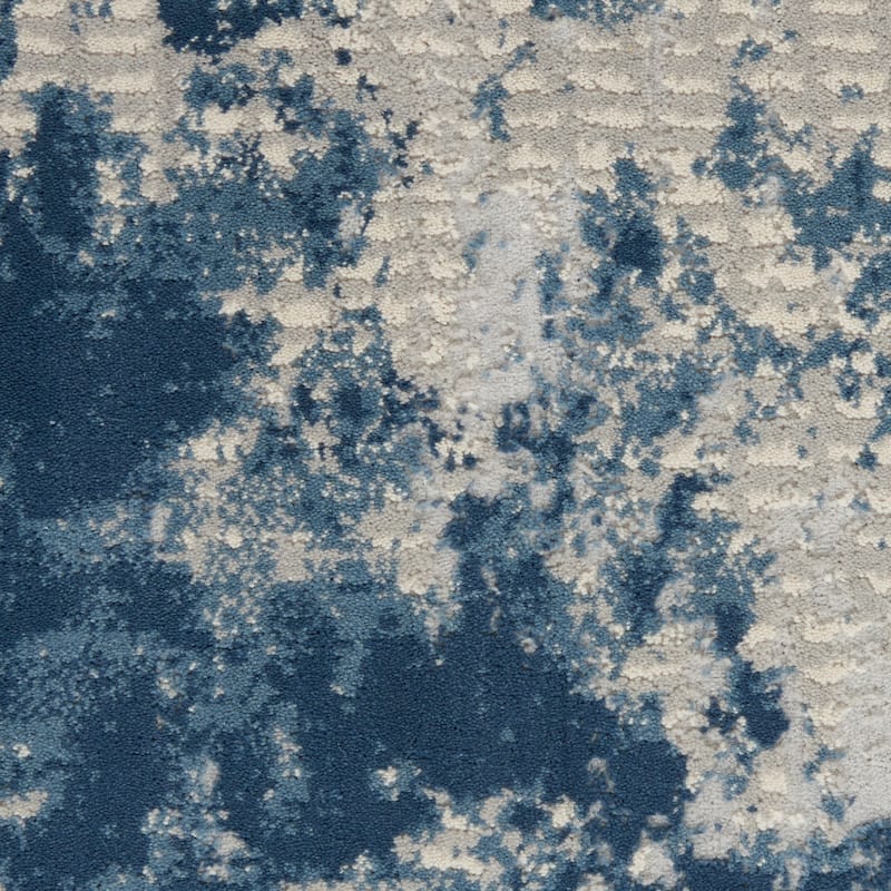 Nourison Rustic Textures Abstract Modern Blue Grey Area Rug