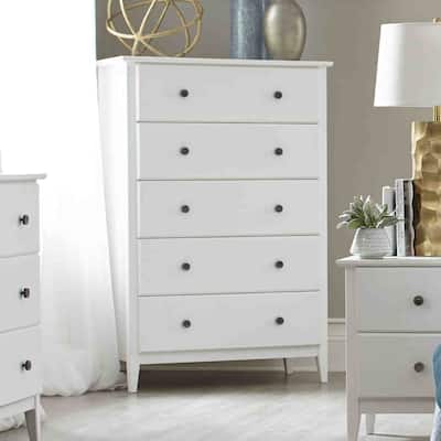 Grain Wood Furniture Greenport Coastal Solid Wood 5-drawer Chest