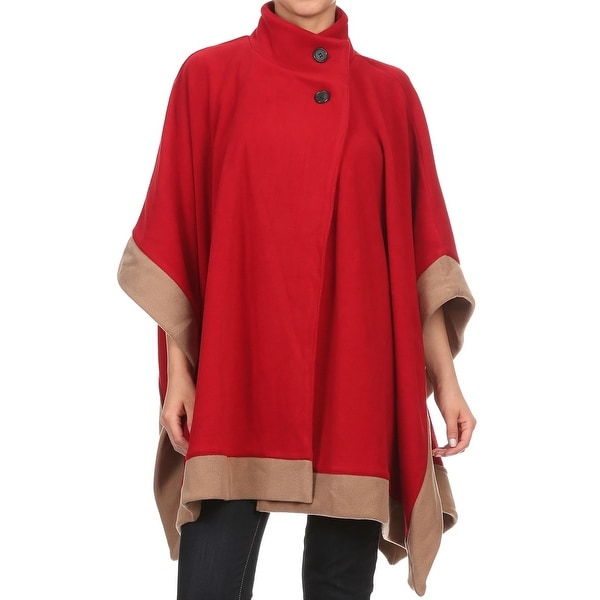 Womens Short Fleece Poncho. Opens flyout.