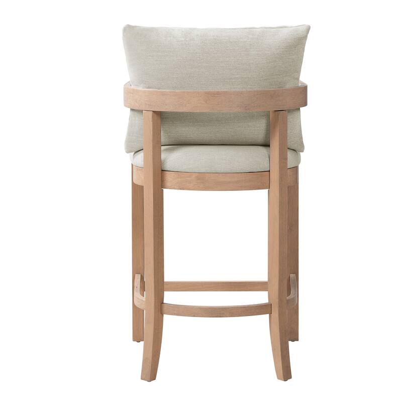 Christopher Knight Home - Rosdale Modern Upholstered Counter Height Bar Stool with Armrests, Padded Seat & Backrest, Set of 2