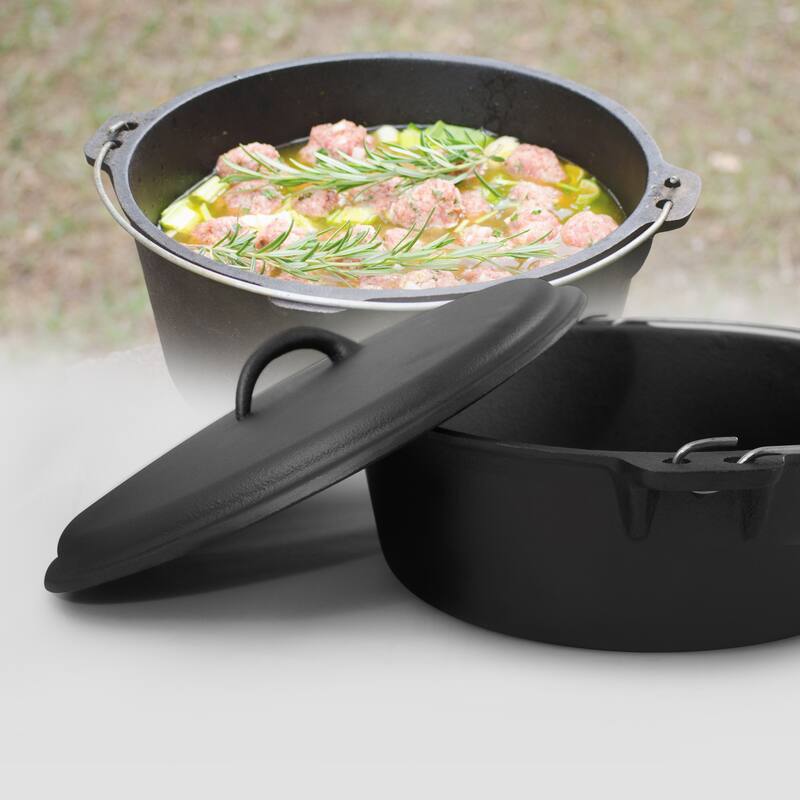 CookPro 8.25 Qt. Camp Dutch Oven with Handle & Pre-Seasoned