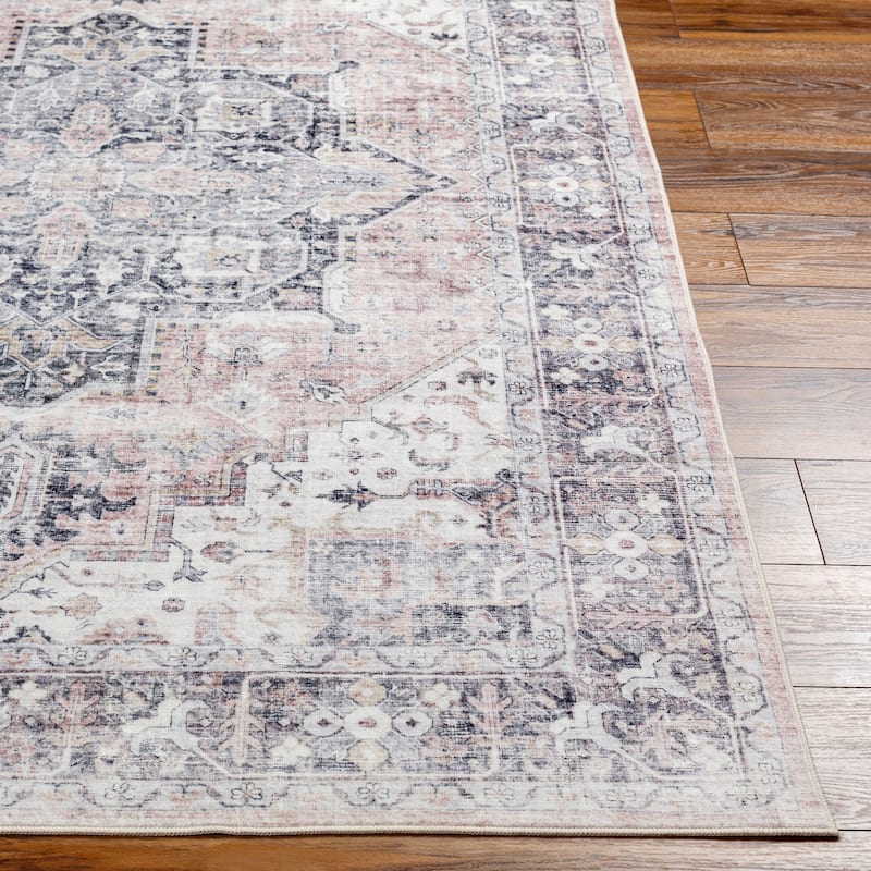 Livabliss Traditional Lavable Medallion Washable Area Rug