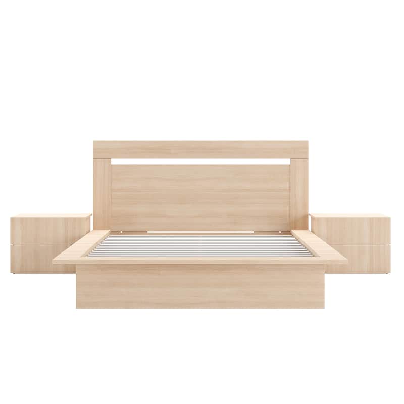 Malibu 4-Piece Bedroom Set with Bed, Headboard, and 2 Nightstands