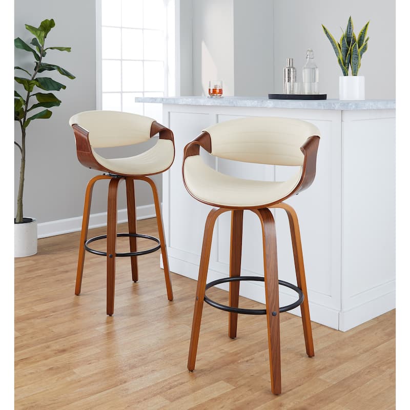 Carson Carrington Kanteborg 30" Fixed-Height Bar Stool with Round Footrest (Set of 2)