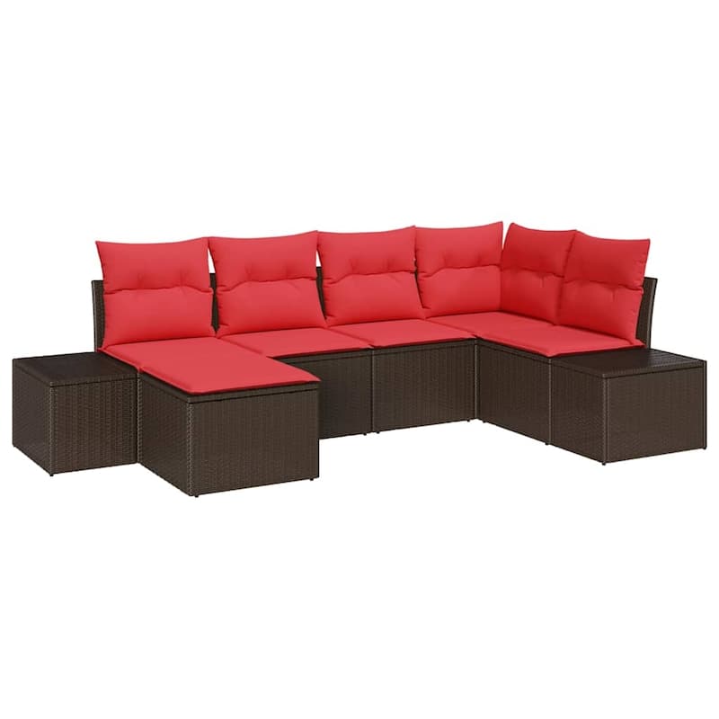 vidaXL 7 Piece Garden Sofa Set with Cushions - 103.9×60.6×27.2