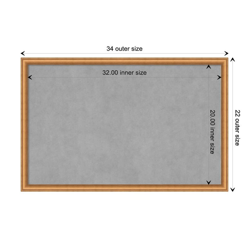 Amanti Art Salon Scoop Copper Framed Magnetic Board - Board Size 32x20