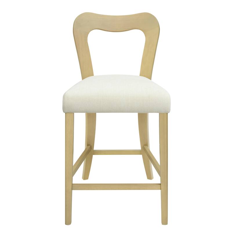 Roomfitters Counter Stool Set of 2, Modern Kitchen Bar Stool with Upholstered Seat and Wood Frame