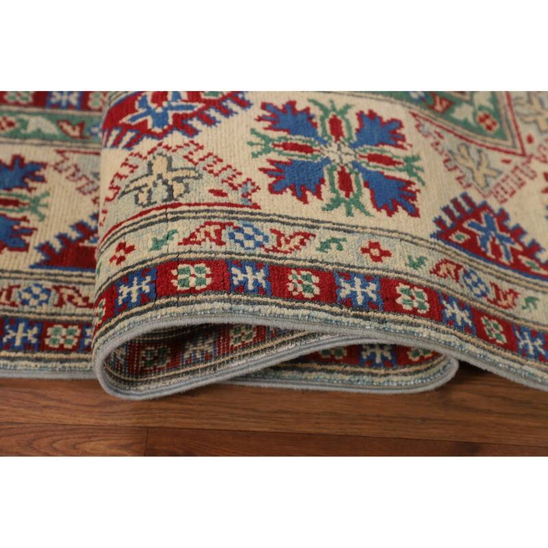 Light Blue Kazak Rug Hand-Knotted Wool Carpet - 5'8" x 7'9"