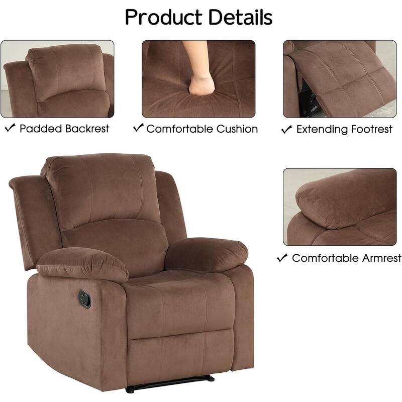 Ebello Classic Soft Padded Manual Recliner