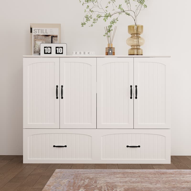 Convertible Murphy Bed Multifunctional Rooms Accent Cabinet Dresser