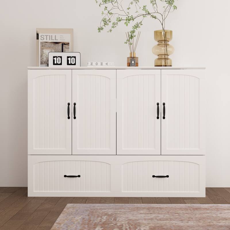 Space-Saving Murphy Bed with Storage Cabinet, Ideal for Apartments