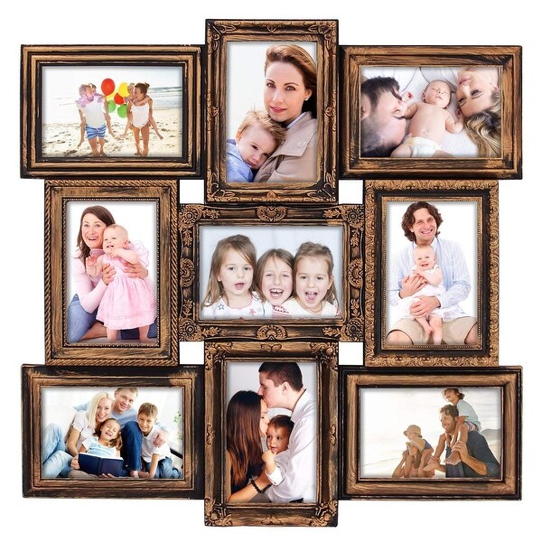 HELLO LAURA 9 Opening Decorative Wall Hanging Collage Puzzle Picture Photo Frame