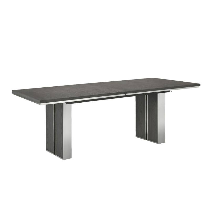 Axel 82 - 100 Inch Extendable Soild Mahogany Wood Dining Table, Gray