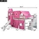 preview thumbnail 12 of 36, Impression Full Size Playhouse Inspired Bunk Bed with Slide Pink Tent and Tower, Sturdy Construction & Unique Design, Pink