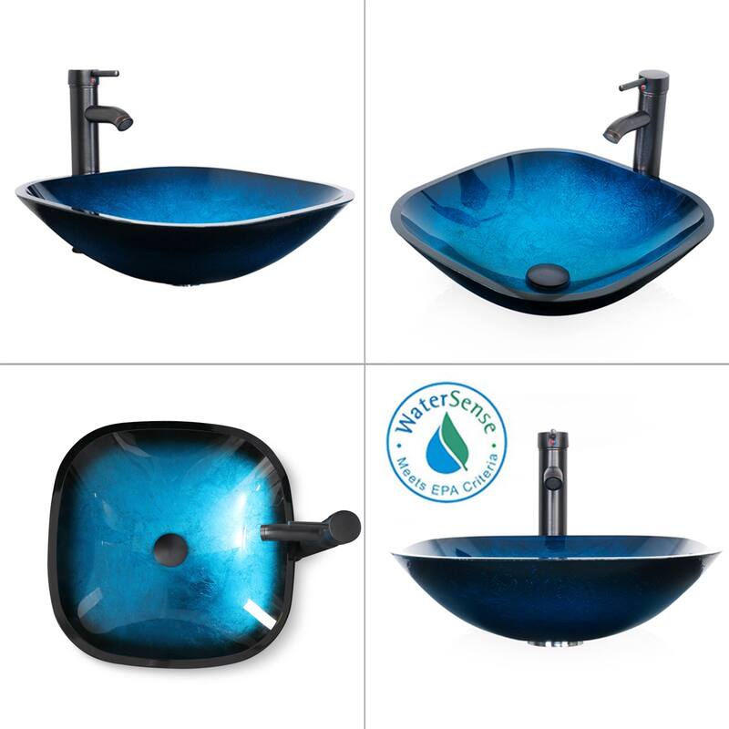 48" Bathroom Vanity Set Vessel Sink Faucet W/ Small Cabinet Combo