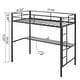 preview thumbnail 18 of 25, Twin Square Tube Raised Bed With Table Outlet LED Light Strip Iron Bed USA