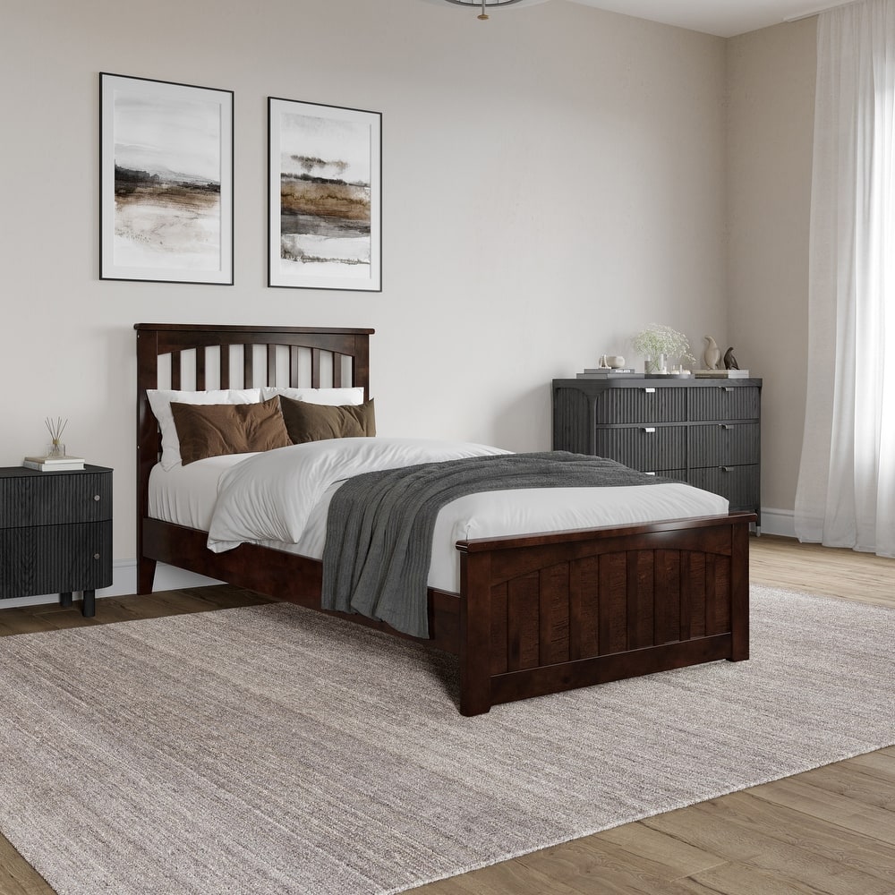 Becket Solid Wood Low Profile Platform Bed with Matching Footboard