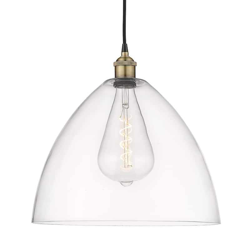 Innovations Lighting 616-1P-18-16 Edison Dome Pendant Edison Dome 16" - Black Antique Brass / Clear
