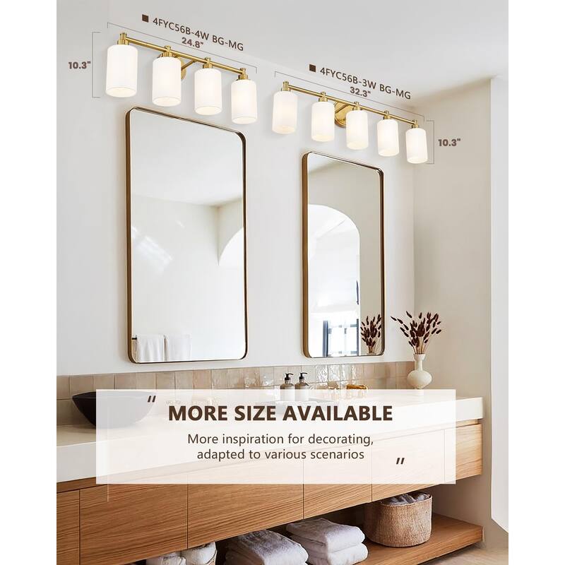2/3/4/5-Light Bathroom Vanity Light with Clear Glass Shade