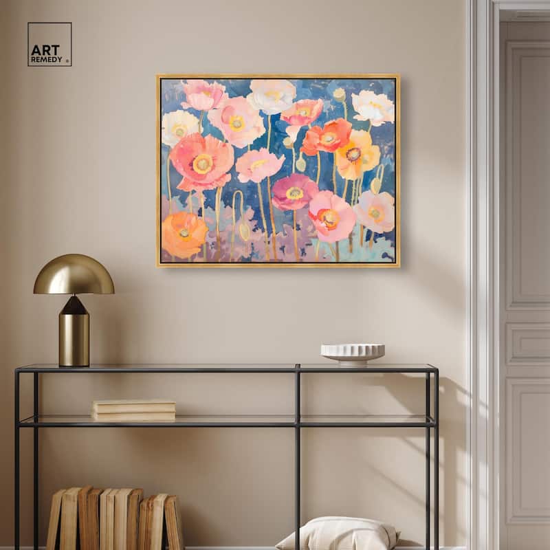 Pastel Poppies Canvas by Art Remedy