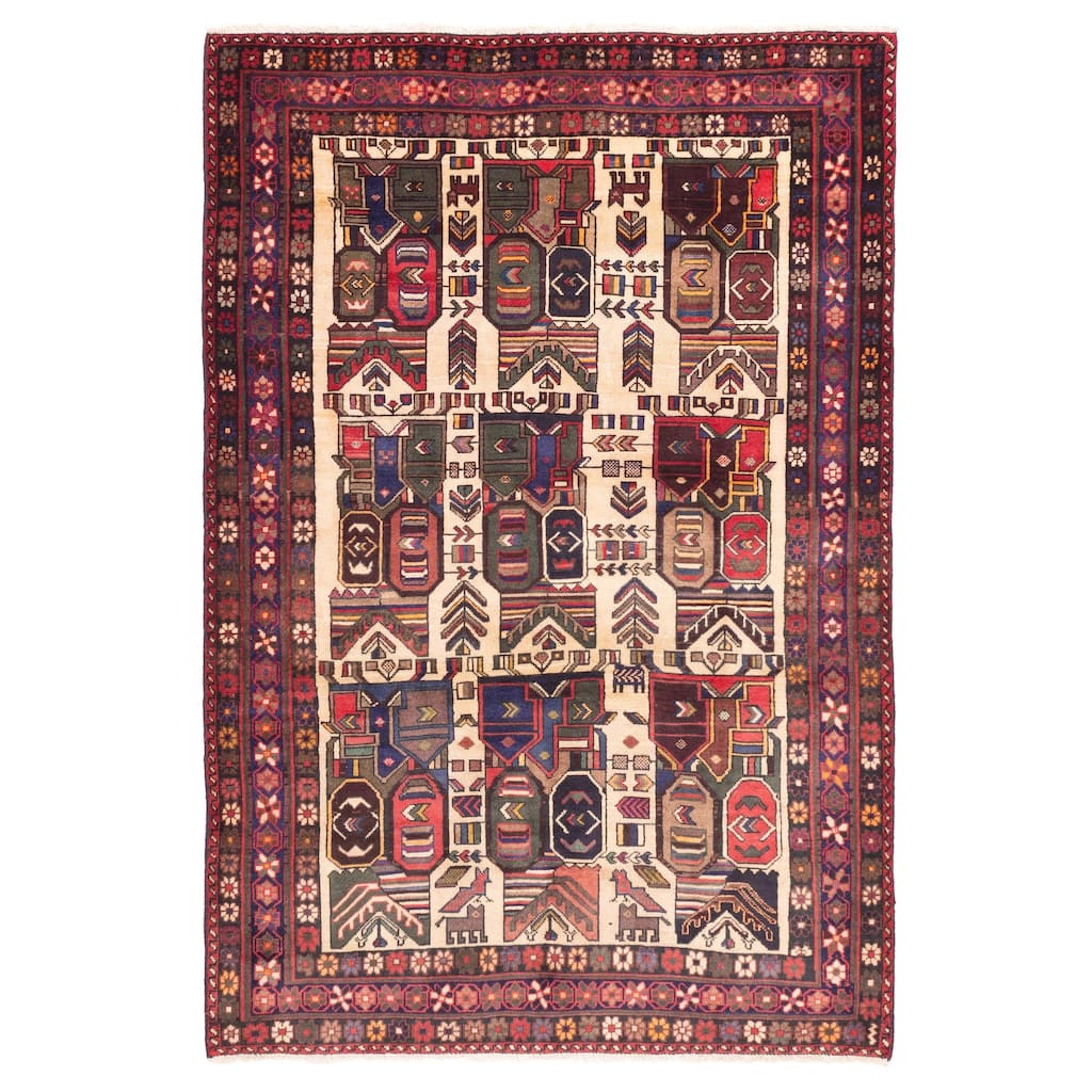 ECARPETGALLERY Hand-knotted Melis Cream Wool Rug - 4'8 x 7'1