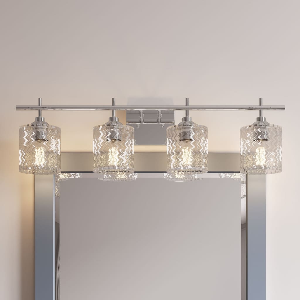 Acroma 4-light Modern Glam Bathroom Vanity Lights with Art Glass - 29 inches