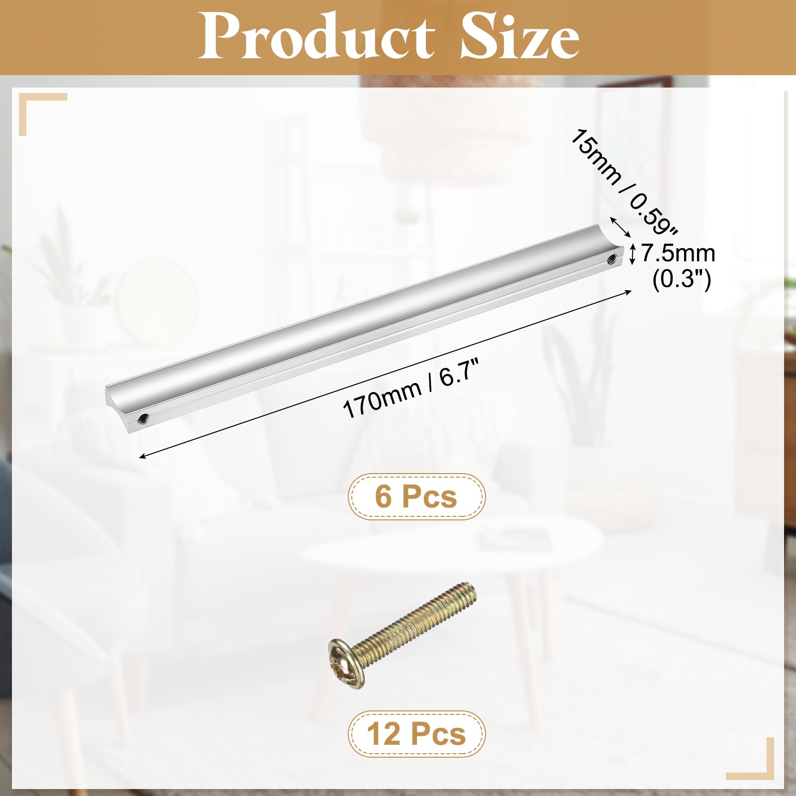 Drawer Pulls, Kitchen Handles, Aluminum Alloy Furniture Hardware Handles for Bathroom Dresser, Wardrobe