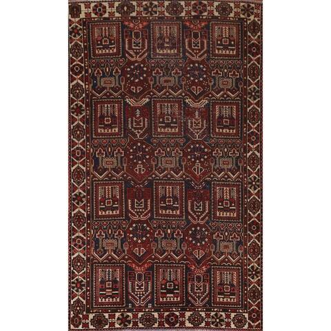 Vintage Geometric Bakhtiari Persian Area Rug Hand-knotted Wool Carpet - 7'0" x 10'1"