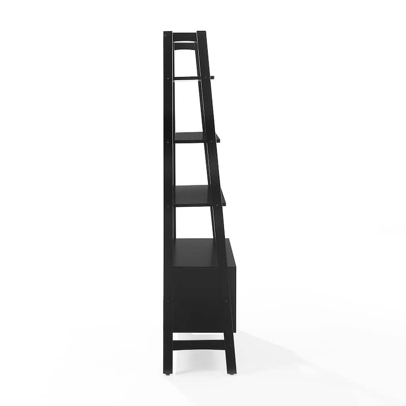 Crosley Landon Large Etagere Bookcase - Matte Black