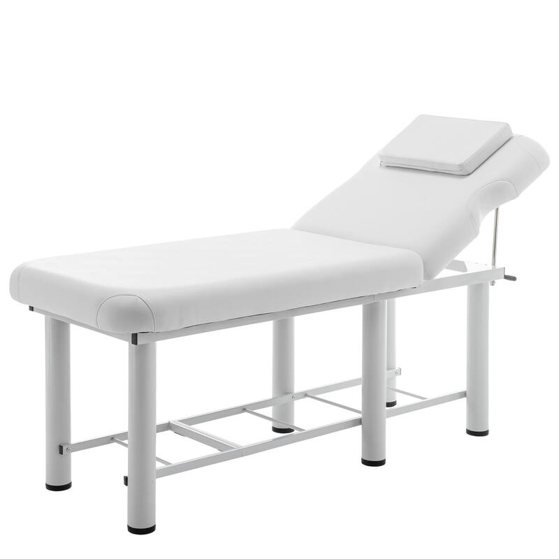 Professional Massage Table - Adjustable Backrest, Removable Headrest, Memory Foam, with Bottom Shelf Storage