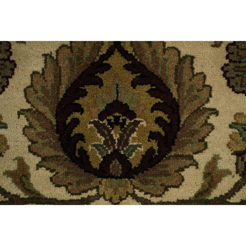 Hand Knotted Oriental 100% Wool Carpet Traditional All-Over Beige & Ivories Agra Area Rug - 9' 10'' X 8' 2''