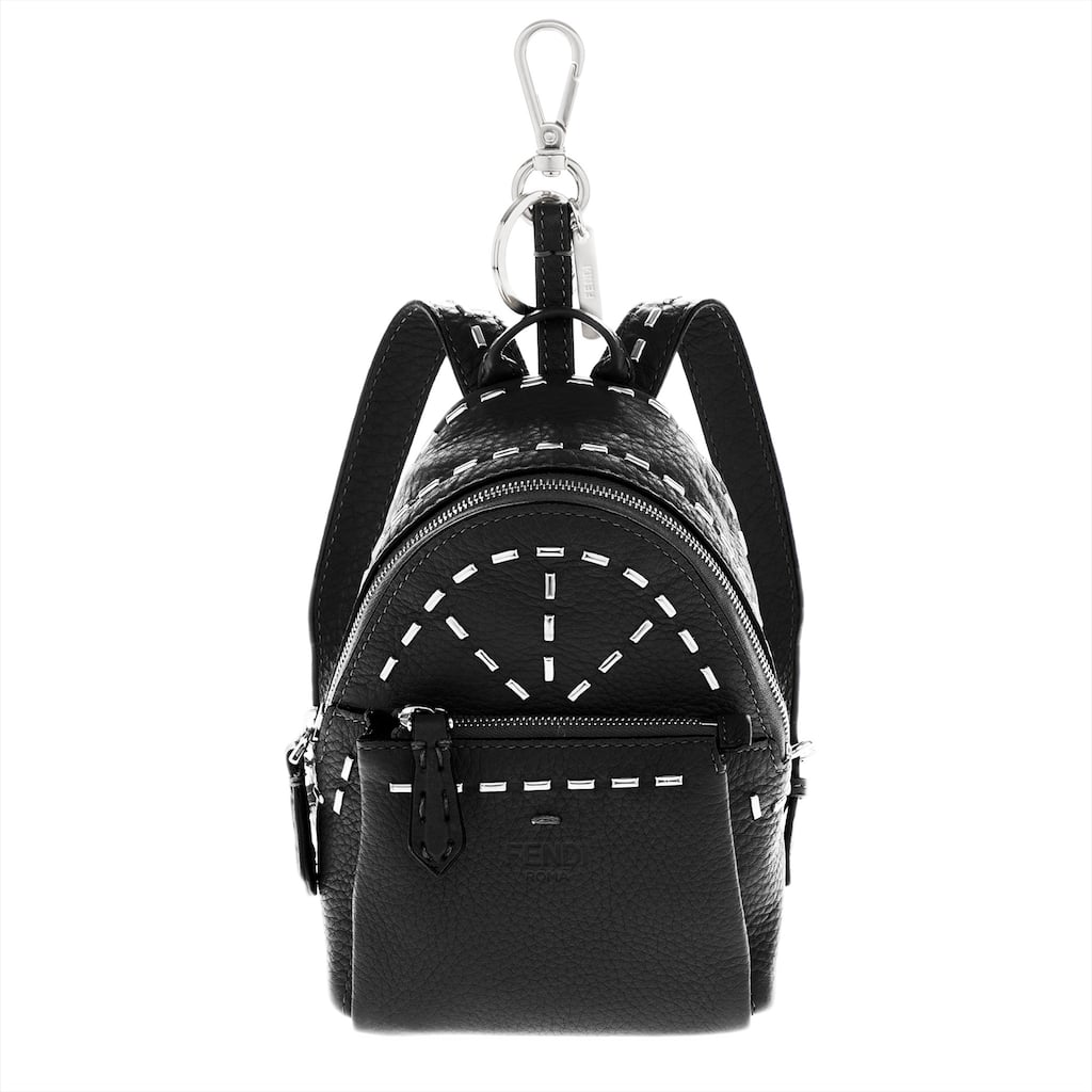 Fendi Selleria Nano Backpack Charm - Black and Silver